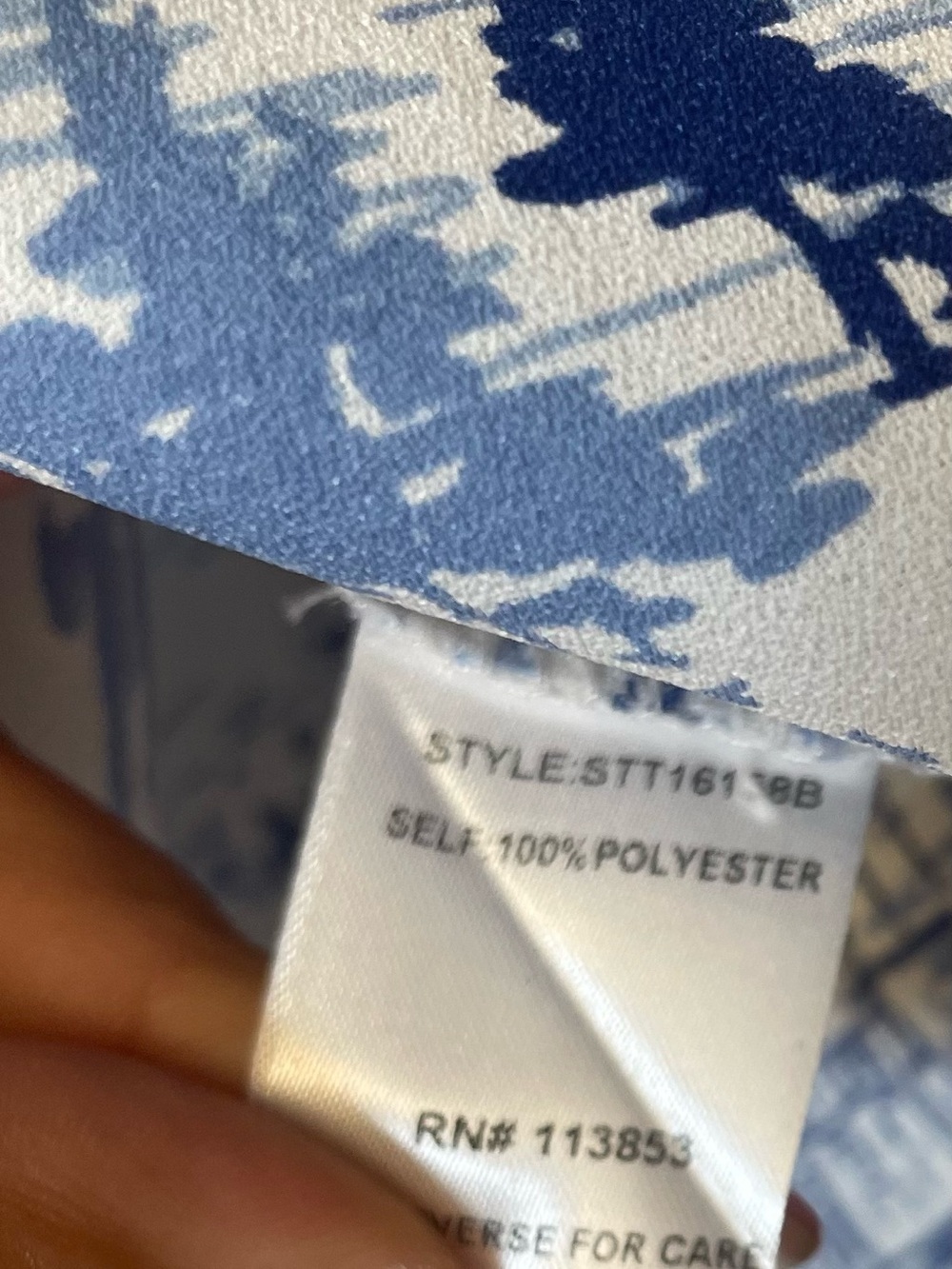 Sugarlips Blue & White Toile Off-Shoulder Puff Sleeve Top - Picture 9 of 9